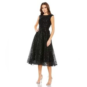 Mac Duggal 20398 NWT SEQUINED CAP SLEEVE FIT AND FLARE DRESS